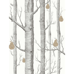 Cole & Son Wallpaper Woods & Pears Blk/Wht/Brnz