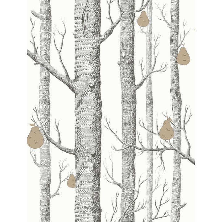 Woods & Pears Blk/Wht/Brnz by Cole & Son Designer Wallcovering CONTEMPORARY RESTYLED PAPER - 100% United Kingdom Horizontal: 21 and Vertical: 27.5 21 - Swanky Fabrics -