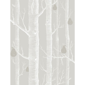 Cole & Son Wallpaper Woods & Pears Grey/Wht/Slvr