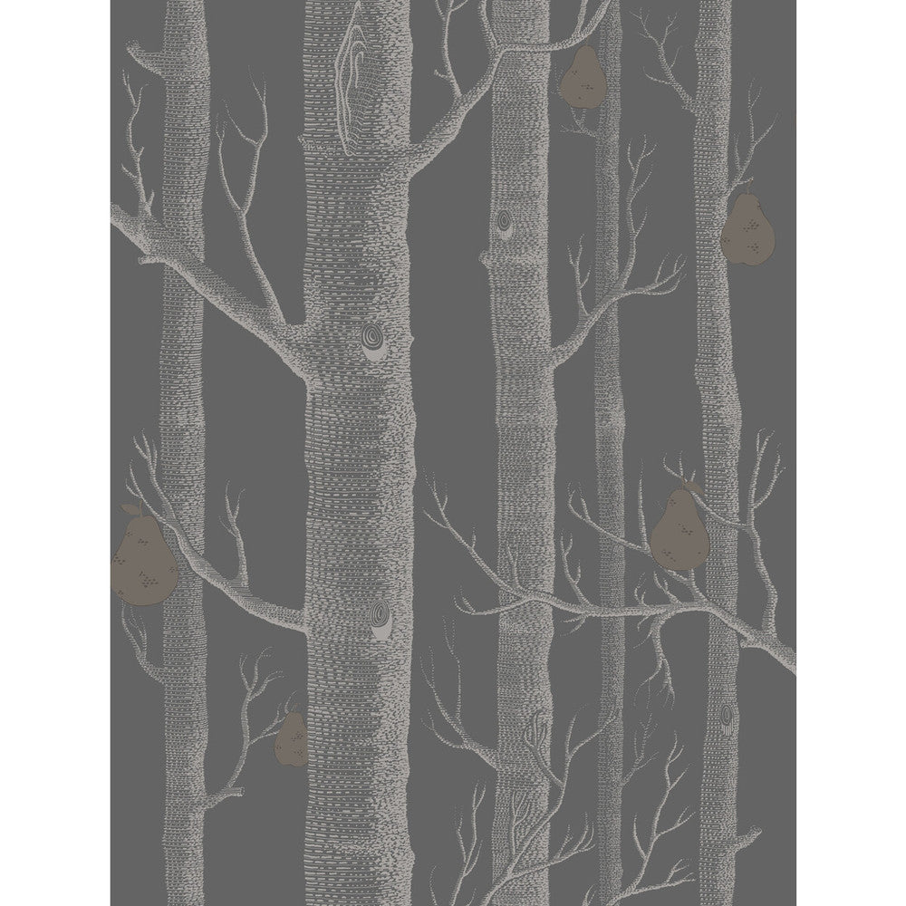 Woods & Pears Gilver/Black by Cole & Son Designer Wallcovering CONTEMPORARY RESTYLED PAPER - 100% United Kingdom - Horizontal: 21 and Vertical: 27.5 21 - Swanky Fabrics -