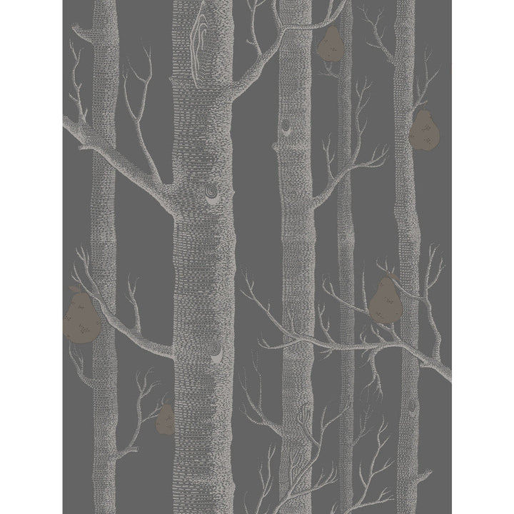 Woods & Pears Gilver/Black by Cole & Son Designer Wallcovering CONTEMPORARY RESTYLED PAPER - 100% United Kingdom Horizontal: 21 and Vertical: 27.5 21 - Swanky Fabrics -
