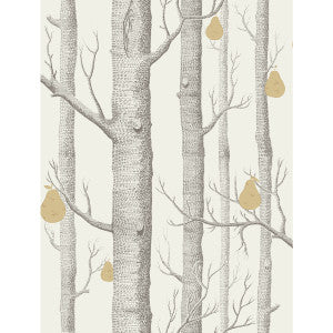 Cole & Son Wallpaper Woods & Pears Charcl/Lin/Gld