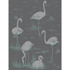 Cole & Son Wallpaper Flamingos Teal/Slvr/Bk