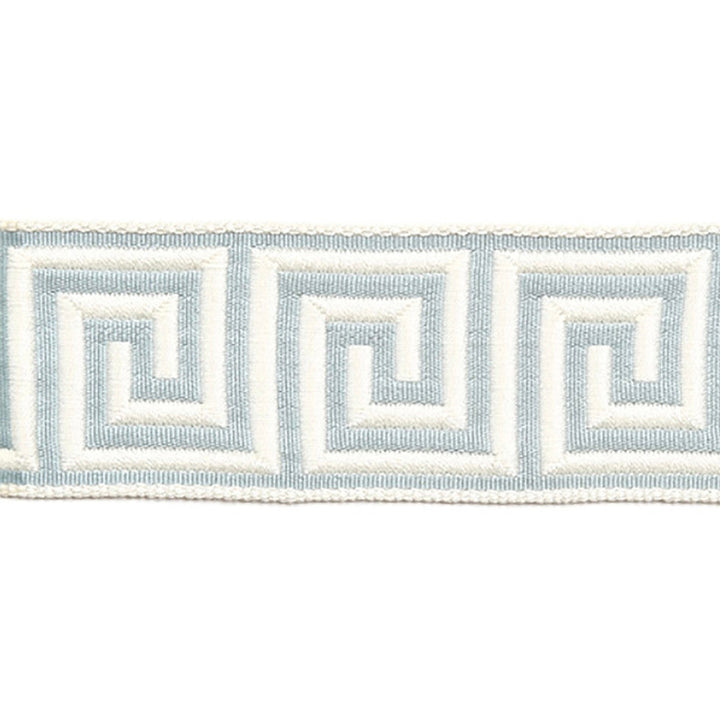 Hellenic Key Jacquard Tape Mist by Europatex Designer Fabric Hellenic 62% Fibranne, 38% Rayon 2.00 inches - Swanky Fabrics -