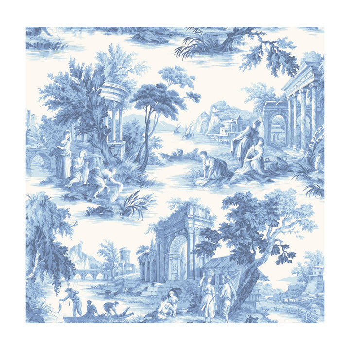 Villandry Cobalt Blue by Cole & Son Designer Wallcovering - PAPER - 100% United Kingdom - Horizontal: - and Vertical: 26.8 27 - Swanky Fabrics -