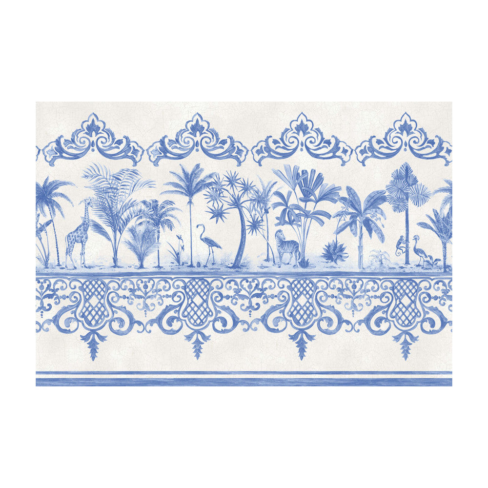Rou Border Cobalt Blue by Cole & Son Designer Wallcovering - PAPER - 100% United Kingdom - Horizontal: - and Vertical: - 20.5 - Swanky Fabrics -