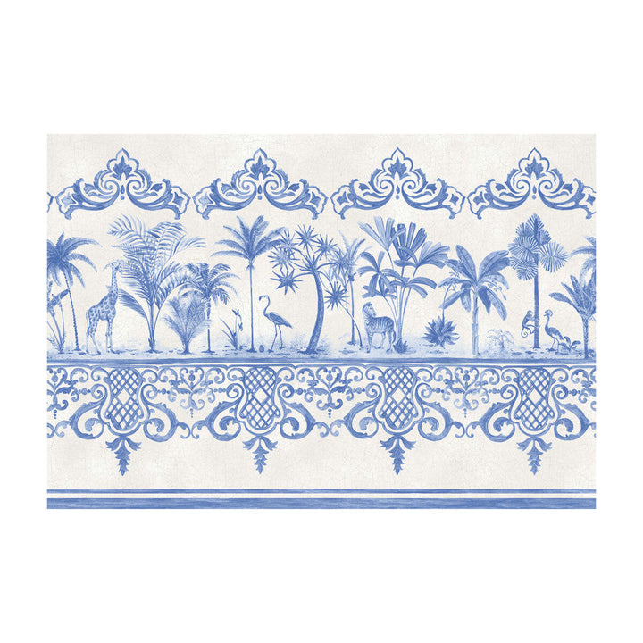 Rou Border Cobalt Blue by Cole & Son Designer Wallcovering PAPER - 100% United Kingdom Horizontal: and Vertical: 20.5 - Swanky Fabrics -