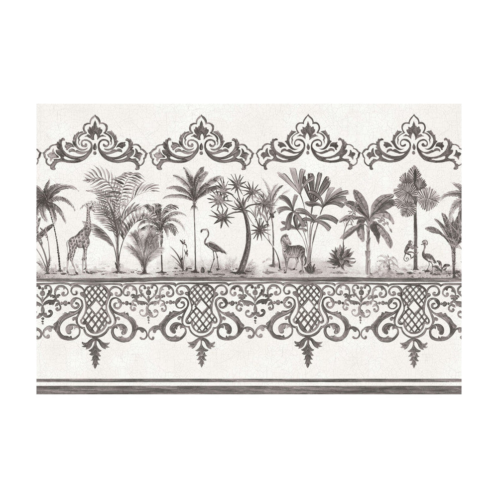 Rou Border Charcoal by Cole & Son Designer Wallcovering PAPER - 100% United Kingdom Horizontal: and Vertical: 20.5 - Swanky Fabrics -