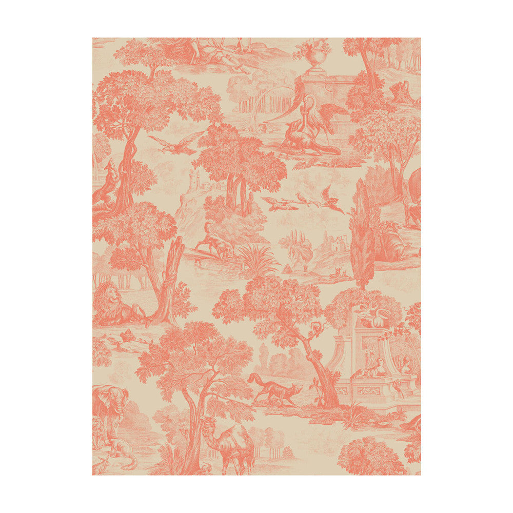 Versailles Coral by Cole & Son Designer Wallcovering PAPER - 100% United Kingdom Horizontal: and Vertical: 36 27 - Swanky Fabrics -