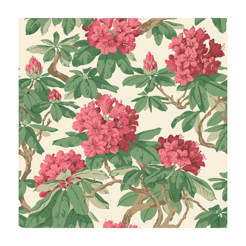 Bourlie Carmine by Cole & Son Designer Wallcovering PAPER - 100% United Kingdom Horizontal: and Vertical: 20.5 20.5 - Swanky Fabrics -