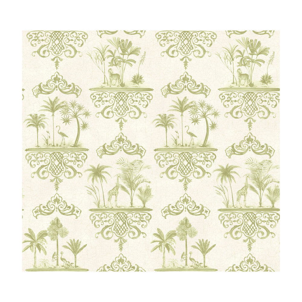Rousseau Old Olive by Cole & Son Designer Wallcovering - PAPER - 100% United Kingdom - Horizontal: - and Vertical: 25.2 27 - Swanky Fabrics -