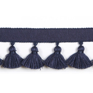 Europatex Fabric Hellenic Key Tassel Fringe Denim
