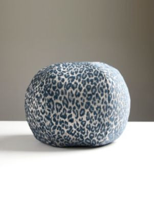 Leopard Pillow 12 Dia - Orion Blue A9SLEOPILL0008 by Scalamandre Designer Pillows AMAZINK 45% COTTON 31% VISCOSE 24% POLYESTER U.S.A. HEAVY DUTY Horizontal: 9.75" and Vertical: 7" 0 - Swanky Fabrics -