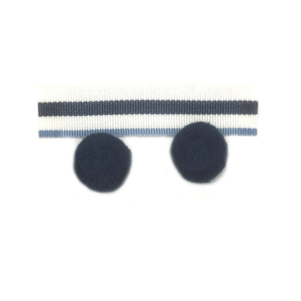 Abbott 3 Denim by Stout Designer Trim METROPOLITAN TRIM 74%ACR 17%SVI 9%POL CHINA Horizontal: 2 and Vertical: 0 1.75 in - Swanky Fabrics -