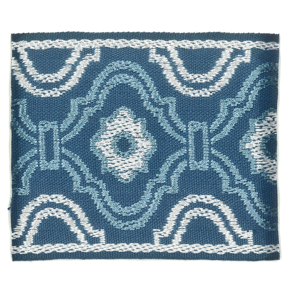About 11 Denim by Stout Designer Trim INSIGHTS TRIM 51%SVI 49%POL CHINA </p><p>Repeat: 0 3.38 in - Swanky Fabrics -