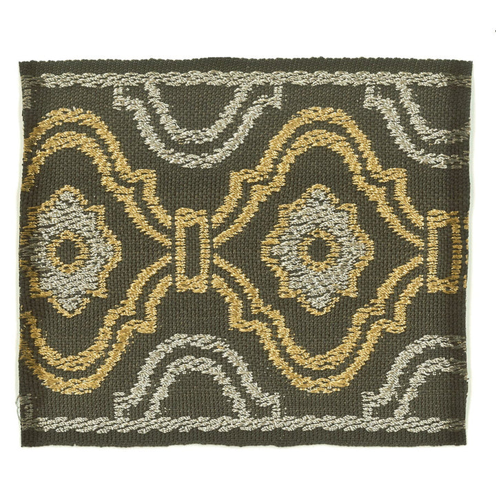 About 2 Grey by Stout Designer Trim INSIGHTS TRIM 51%SVI 49%POL CHINA Horizontal: 2.125 and Vertical: 0 3.38 in - Swanky Fabrics -