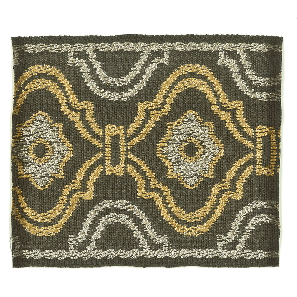 About 2 Grey by Stout Designer Trim INSIGHTS TRIM 51%SVI 49%POL CHINA </p><p>Repeat: 0 3.38 in - Swanky Fabrics -