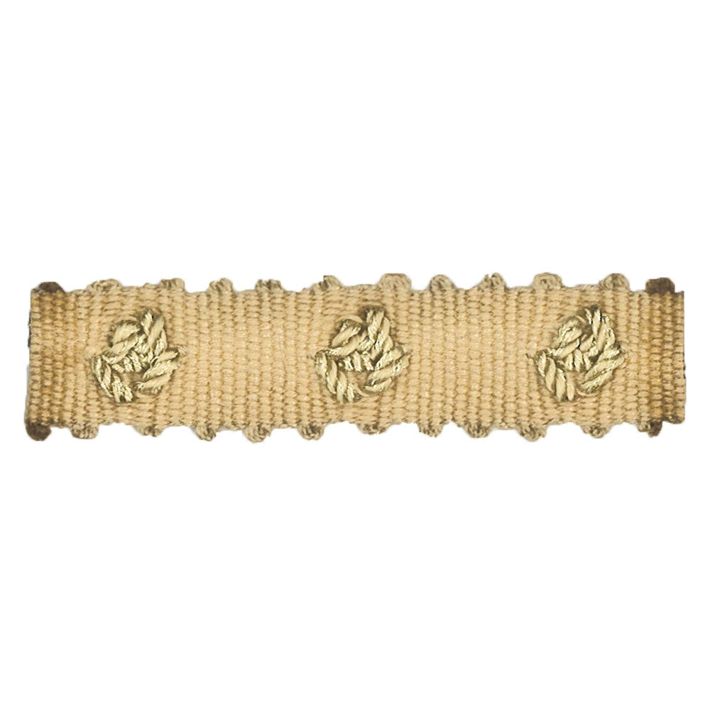 Abruzzi 3 Wheat by Stout Designer Trim Moondust Trim 48% Spun Viscose 37% Linen 15% Metallic CHINA Horizontal: 0 and Vertical: 0 0.88 in - Swanky Fabrics -
