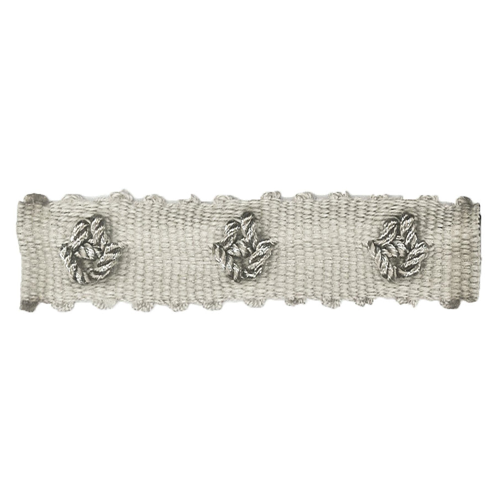 Abruzzi 4 Fog by Stout Designer Trim Moondust Trim 48% Spun Viscose 37% Linen 15% Metallic CHINA Horizontal: 0 and Vertical: 0 0.88 in - Swanky Fabrics -