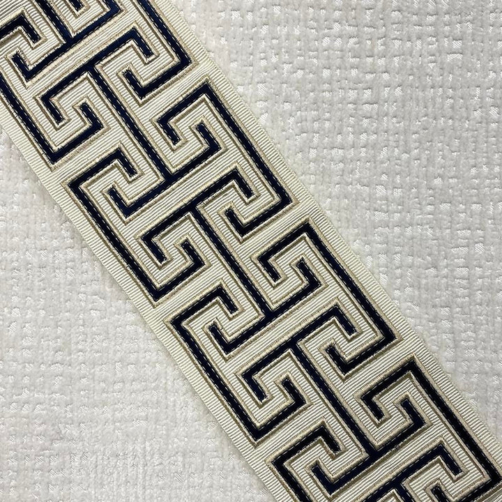 Adler Tape Navy by Magnolia Designer Trim - 46Fibranne/54Rayon China Horizontal: and Vertical: 3.9 - Swanky Fabrics -