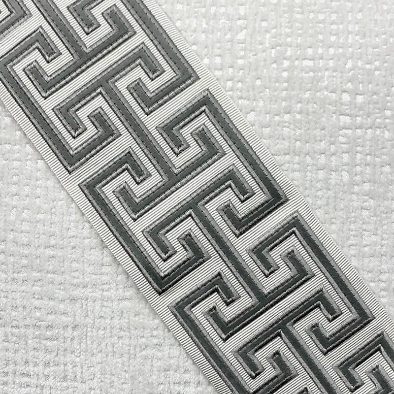 Adler Tape Silver by Magnolia Designer Trim - 46Fibranne/54Rayon China Horizontal: and Vertical: 3.9 - Swanky Fabrics -
