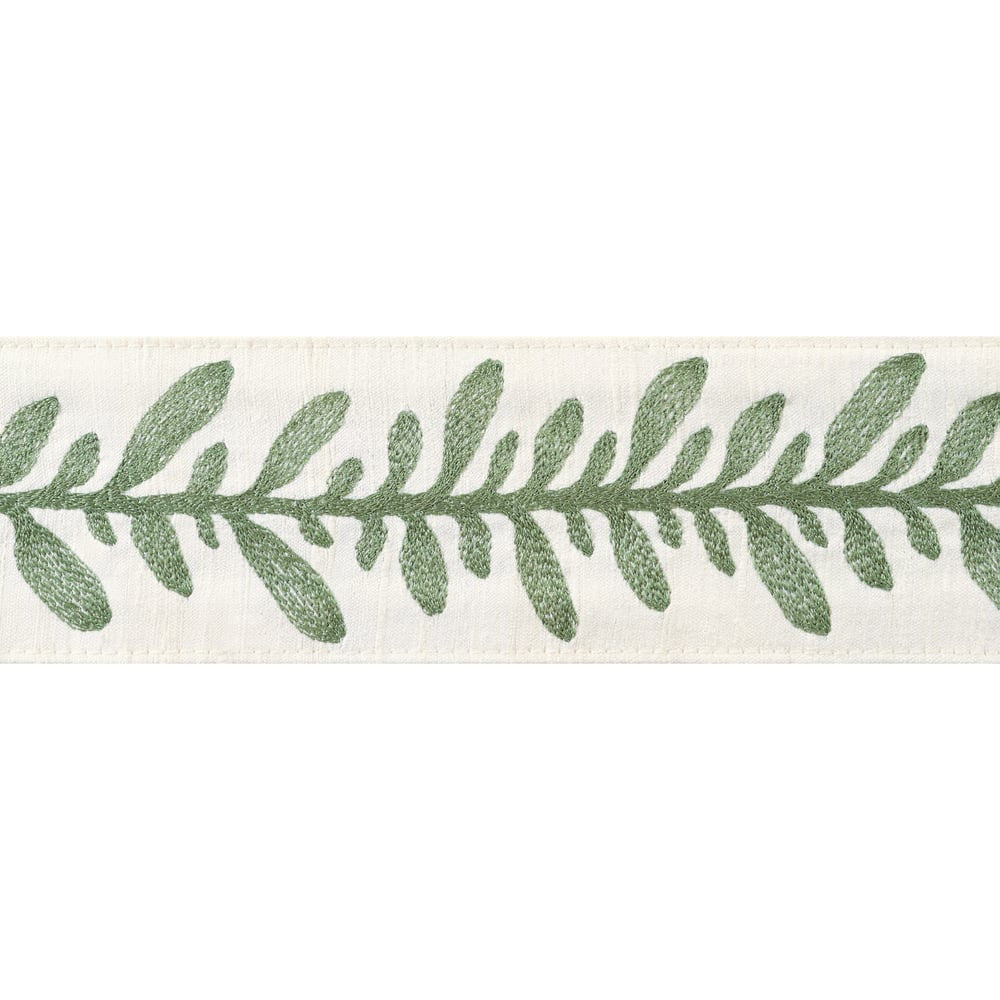 Calathea Tape Juniper AE12322 by Thibaut Trim Thibaut Trim Calathea Tape Juniper AE12322Trim ISLANDER 90% Silk, 10% Viscose U.S.A </p><p>Repeat: H: , V: 2.75 in  (6.99 cm) - Fabric Carolina -