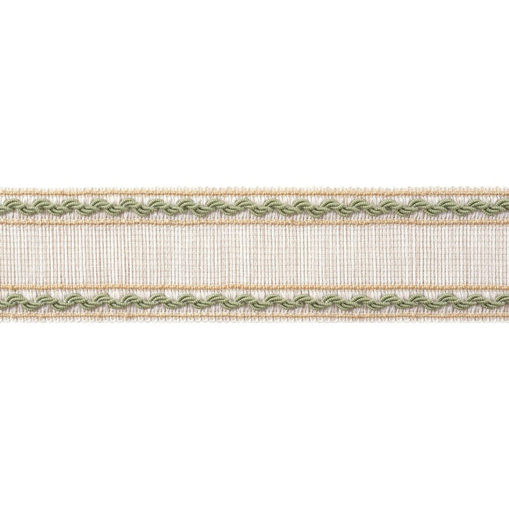 Gabrielle Tape Willow and Soft Gold AE12363 by Thibaut Trim Thibaut Trim Gabrielle Tape Willow and Soft Gold AE12363Trim ISLANDER 96% Polyester, 4% Cotton U.S.A </p><p>Repeat: H: , V: 2.25 in  (5.71 cm) - Fabric Carolina -