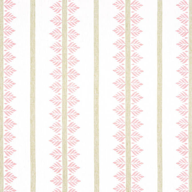 Fern Stripe Blush AF15100 by Anna French Fabric Anna French Fabric Fern Stripe Blush AF15100Fabric Antilles Fabric Book 100% Linen INDIA </p><p>Repeat: V: 7.5 54 - Fabric Carolina -