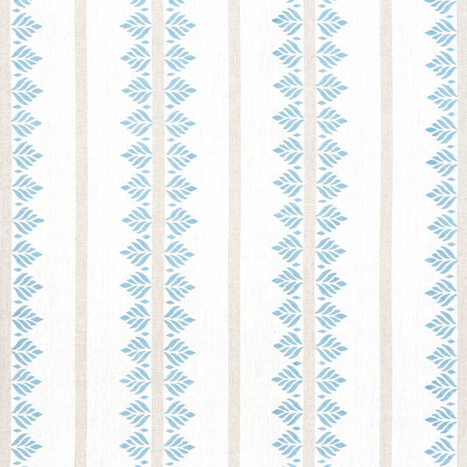Fern Stripe Spa Blue AF15103 by Anna French Fabric Anna French Fabric Fern Stripe Spa Blue AF15103Fabric Antilles Fabric Book 100% Linen INDIA </p><p>Repeat: V: 7.5 54 - Fabric Carolina -