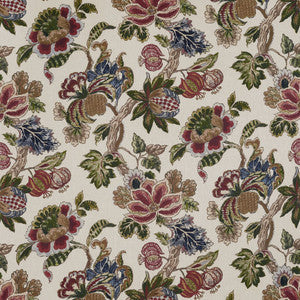 Thibaut Fabric Stockbridge Apricot and Slate AF16139