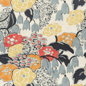 Anna French Fabric Laura Coral and Black AF23103