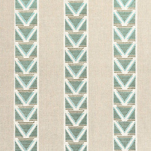 Anna French Fabric Burton Stripe Linen and Turquoise AF23121