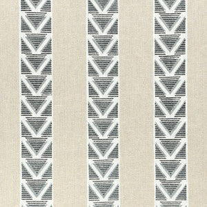 Anna French Fabric Burton Stripe Linen and Black AF23125