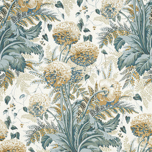 Anna French Fabric Dahlia Soft Gold on Cream AF24539