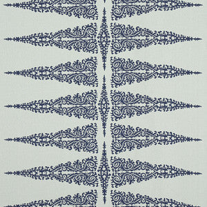 Anna French Fabric Ellery Stripe Navy on Soft Teal AF24548