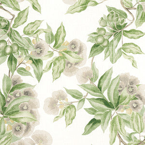 Anna French Fabric Camellia Garden Spring on White AF24551