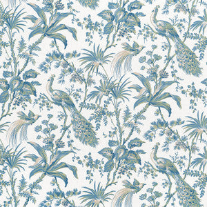 Anna French Fabric Peacock Toile Blue and Green AF57830