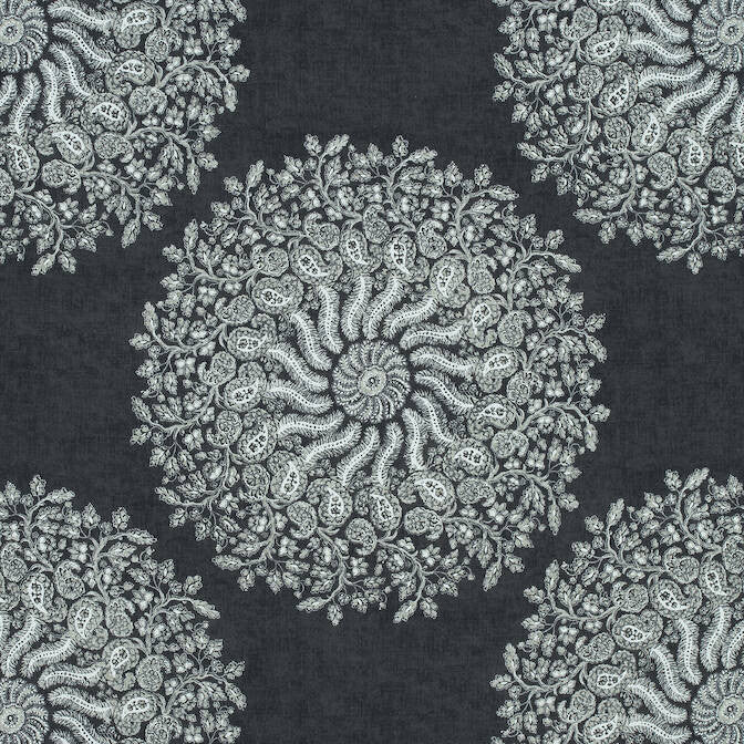 La Provence Black AF78731 by Anna French Fabric Anna French Fabric La Provence Black AF78731Fabric Palampore Fabric Book 100% Cotton UNITED KINGDOM </p><p>Repeat: V: 24.5 54 - Fabric Carolina -