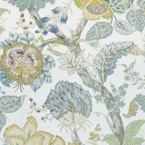 Anna French Fabric Kalamkari Yellow and Aqua AF78740