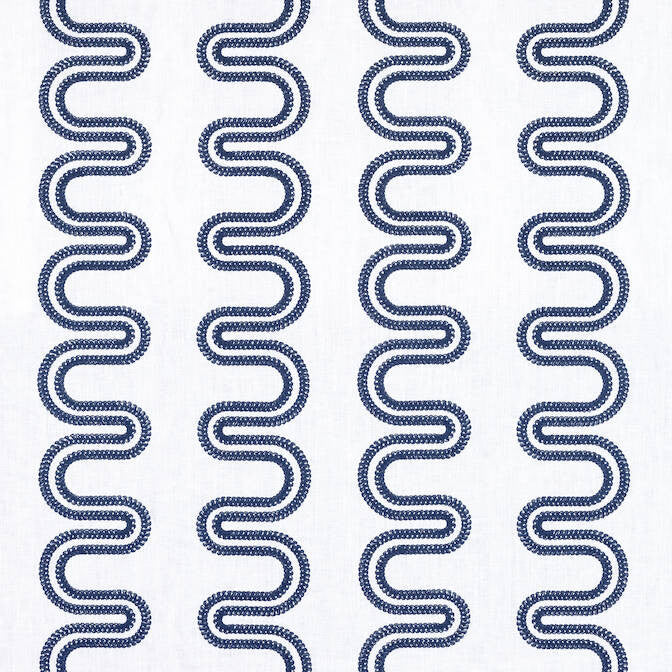 Herriot Way Embroidery Navy on White AF9636 by Anna French Fabric Anna French Fabric Herriot Way Embroidery Navy on White AF9636Fabric Savoy Fabric Book 90% Linen, 10% Spun Polyester INDIA </p><p>Repeat: V: 4 52 - Fabric Carolina -