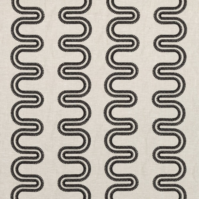 Herriot Way Embroidery Black on Flax AF9637 by Anna French Fabric Anna French Fabric Herriot Way Embroidery Black on Flax AF9637Fabric Savoy Fabric Book 90% Linen, 10% Spun Polyester INDIA </p><p>Repeat: V: 4 52 - Fabric Carolina -
