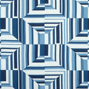 Anna French Fabric Cubism Navy on White AF9654