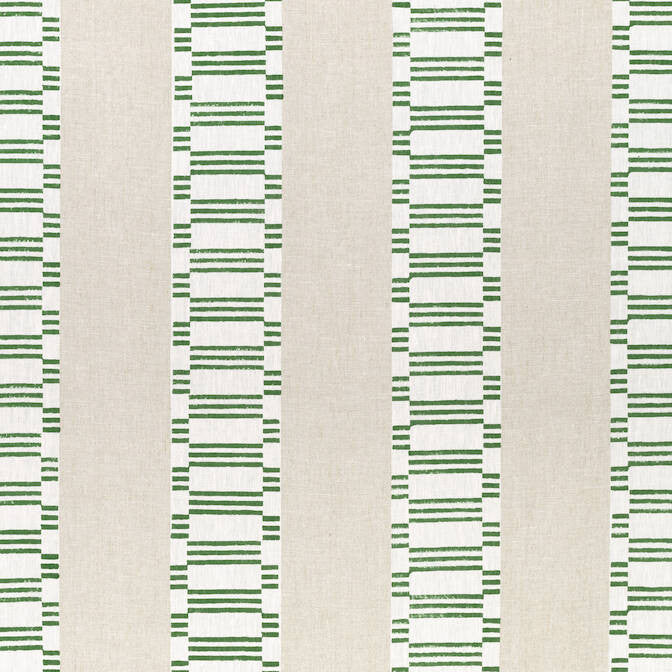 Japonic Stripe Emerald Green AF9824 by Anna French Fabric Anna French Fabric Japonic Stripe Emerald Green AF9824Fabric Nara Fabric 100% Linen INDIA </p><p>Repeat: V: 2 54 - Fabric Carolina -