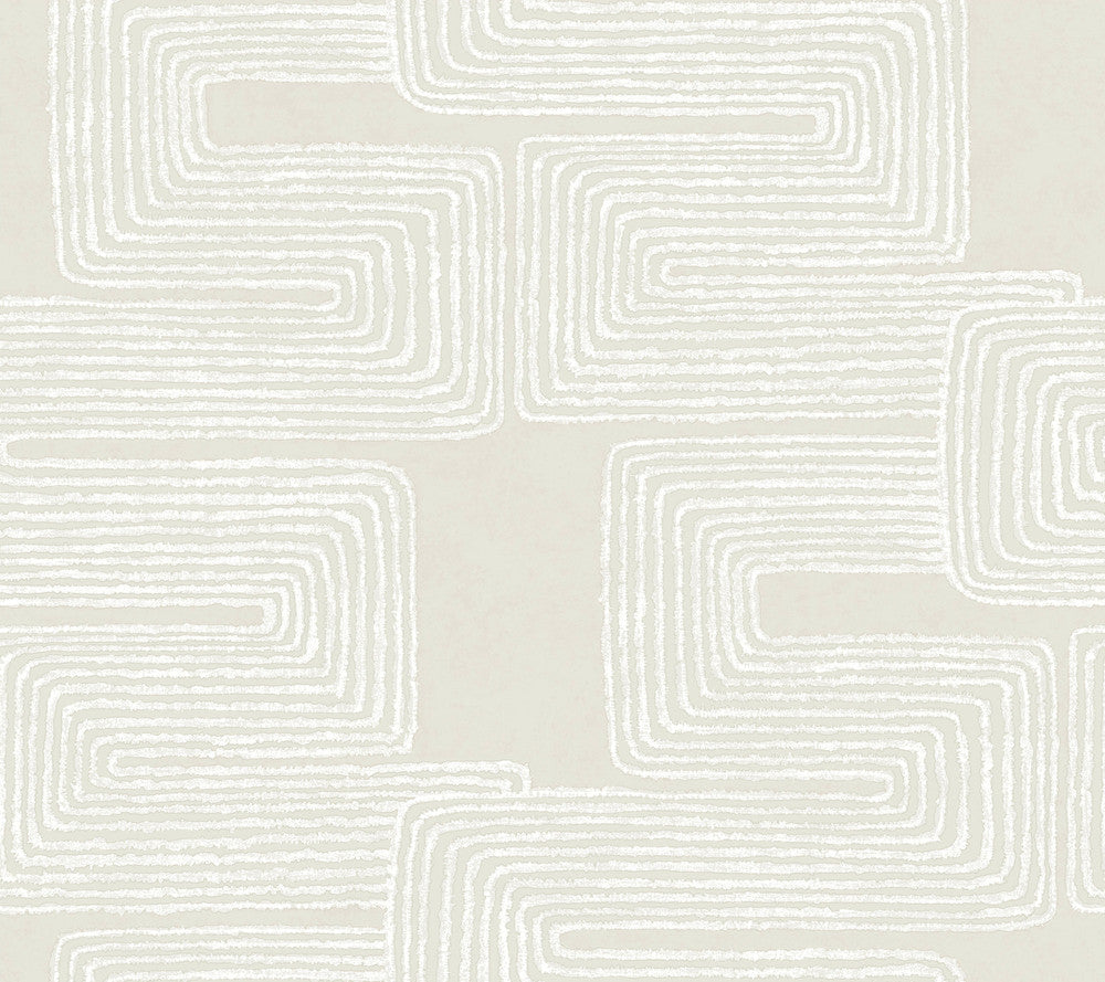 Zulu Thread Neutral & Pearl Wallpaper by York Wallcoverings Designer Artistic Abstracts Covers about 60.8 square feet 27-in by 27-ft long roll Unpasted 24 - Swanky Fabrics -