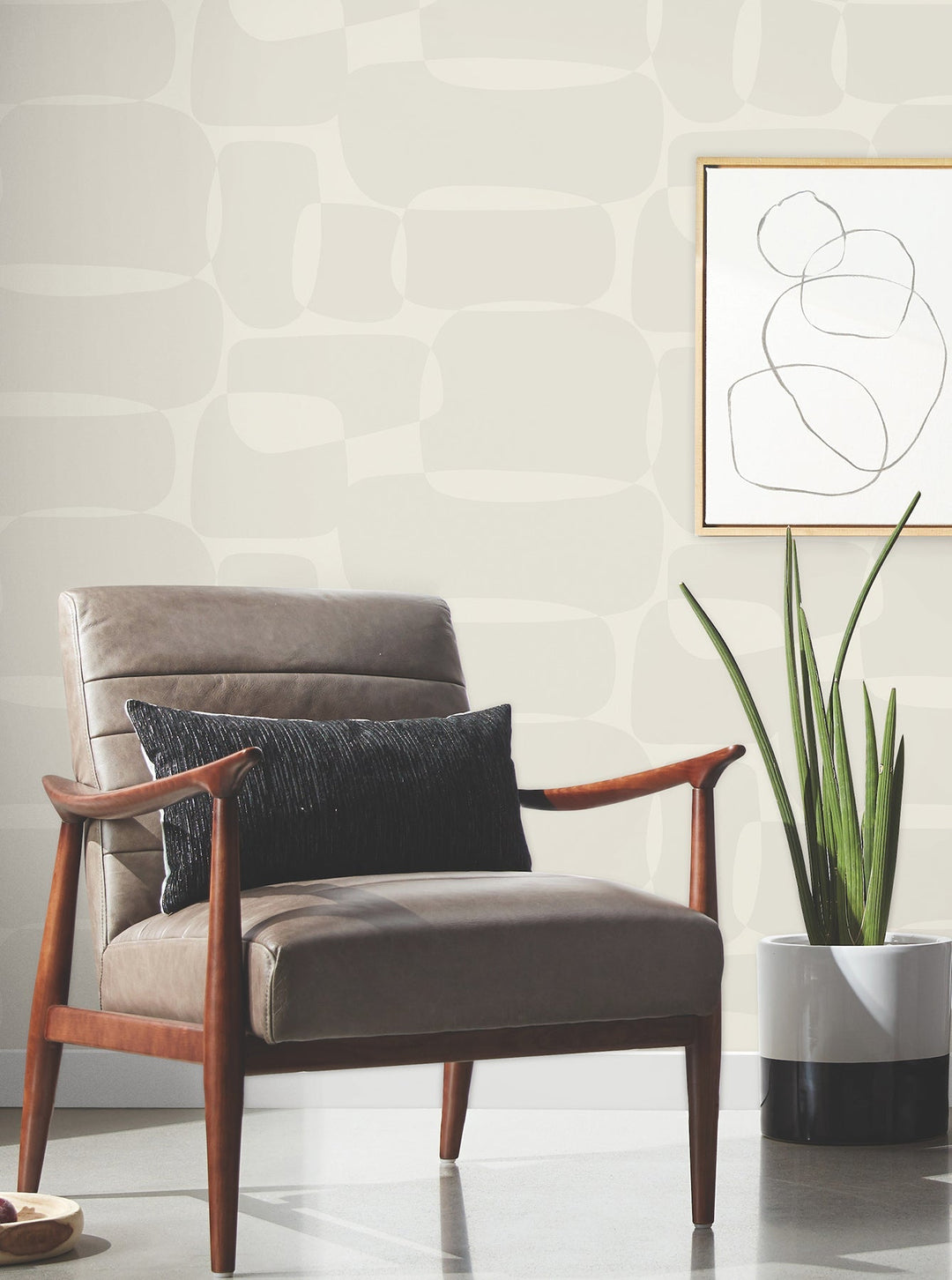 Block Caramel & Cream Wallpaper by York Wallcoverings Designer