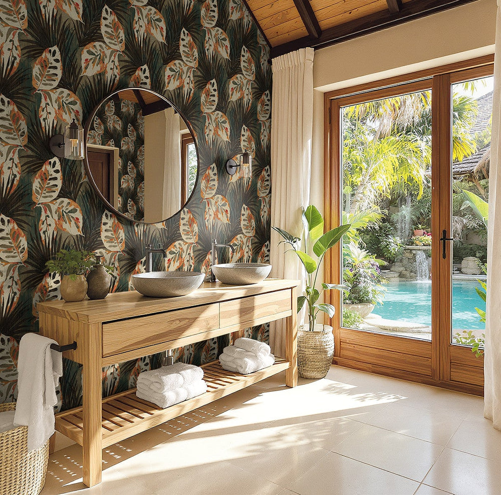 Karma Metallic Autumn AG60206 by Seabrook Designs Designer Wallpaper