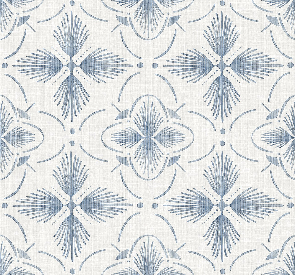 Sari Ocean Blue AG60402 by Seabrook Designs Designer Wallpaper