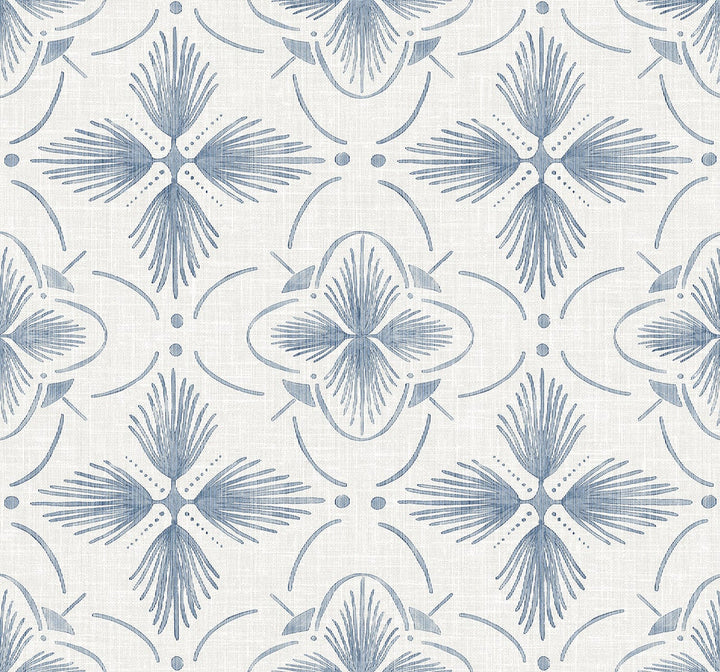 Sari Ocean Blue AG60402 by Seabrook Designs Designer Wallpaper