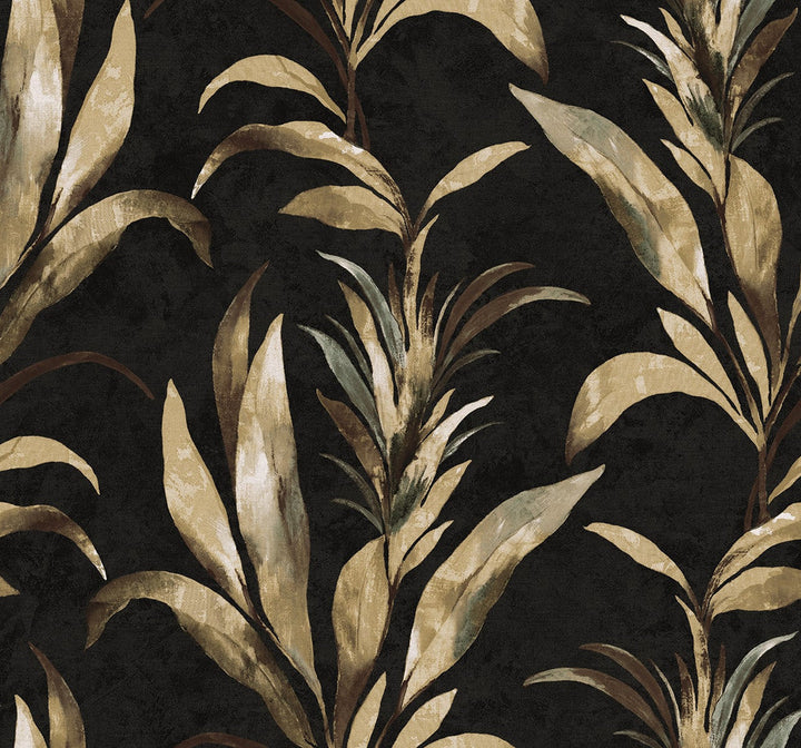 Padma Warm Black AG60700 by Seabrook Designs Designer Wallpaper