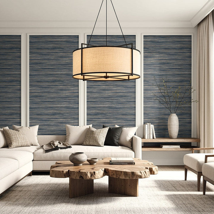 Gita Navy Blue AG60802 by Seabrook Designs Designer Wallpaper